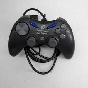 Black Performance Dual Impact 2 Controller For Sony PlayStation 2 PS2 Tested